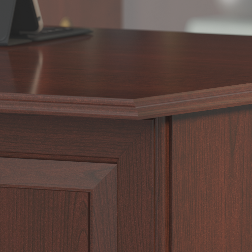Shop Bush Furniture Saratoga L Shaped Computer Desk and Bookcase Set, Image 05, SAR005CS, #color_harvest cherry