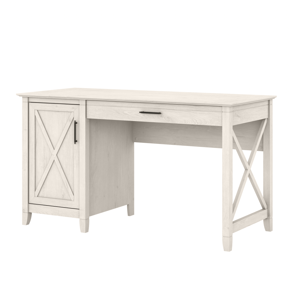 Shop Bush Furniture Key West 54W Computer Desk with Keyboard Tray and Storage, Image 01, KWD154LW-03, #color_linen white oak