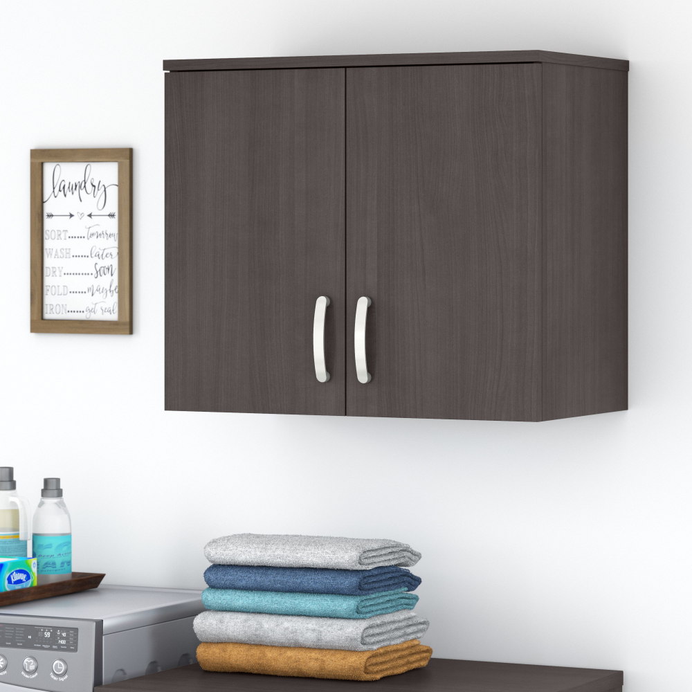Shop Bush Business Furniture Universal Laundry Room Wall Cabinet with Doors and Shelves, Image 02, LNS428SG-Z, #color_storm gray