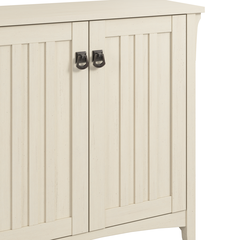Shop Bush Furniture Salinas Small Storage Cabinet with Doors and Shelves, Image 04, SAS632AW-03, #color_antique white