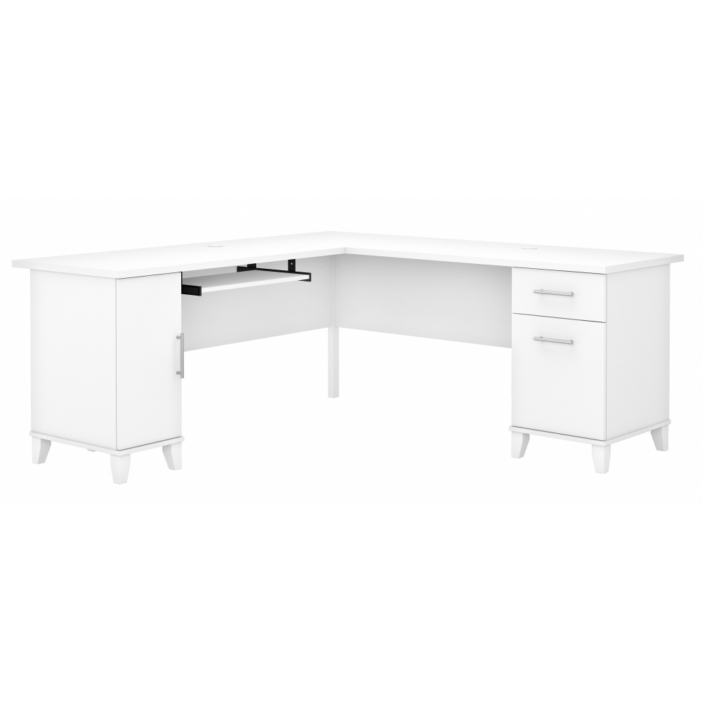 Shop Bush Furniture Somerset 72W L Shaped Desk with Storage, Image 01, WC81910K, #color_white