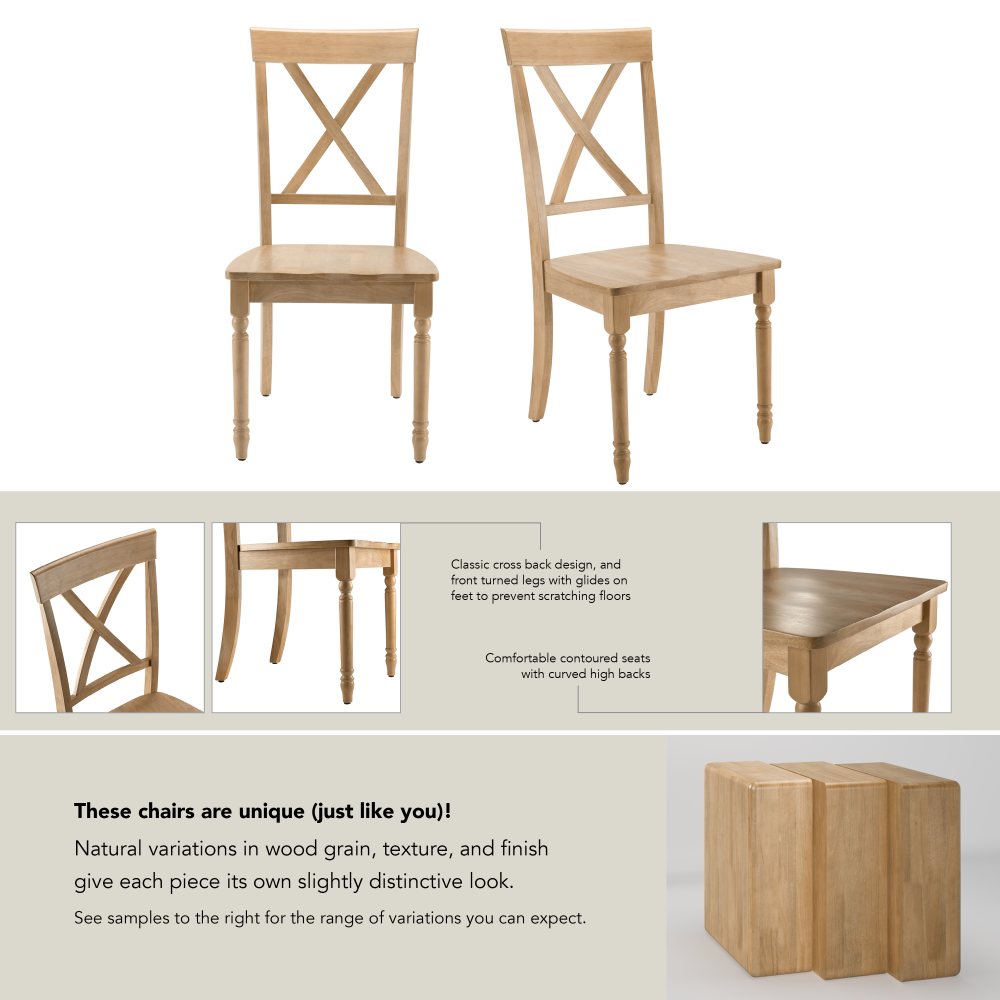 Shop Bush Furniture Sterling Cross Back Dining Chairs - Set of 2, Image 06, SLCH01NHS-03, #color_natural honey brown