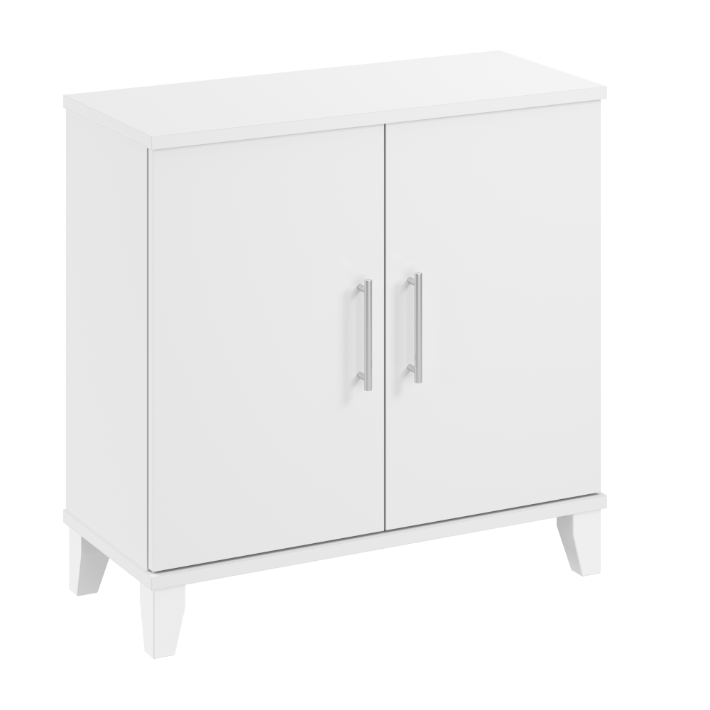 Shop Bush Furniture Somerset Small Storage Cabinet with Doors and Shelves, Image 01, STS130WH, #color_white