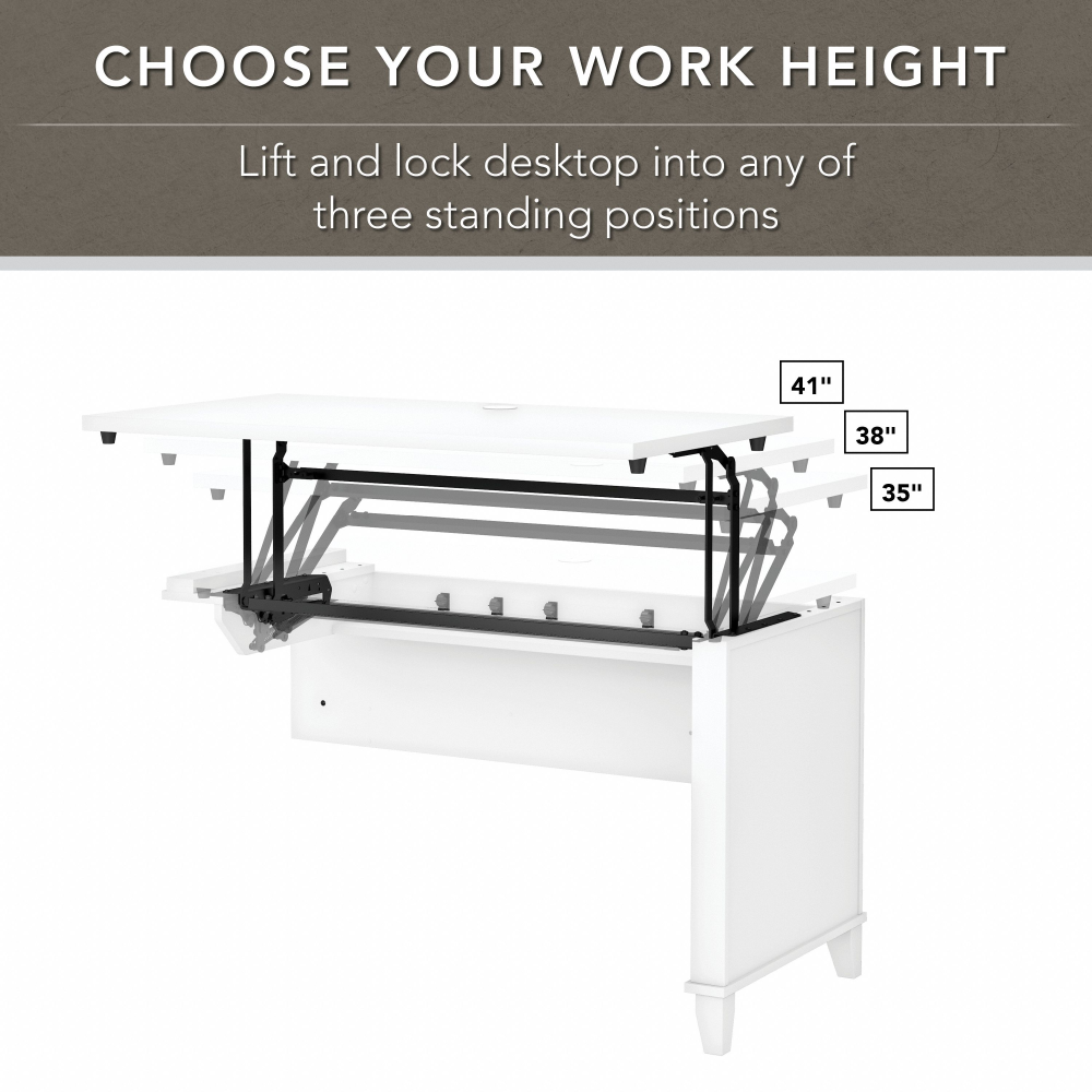 Shop Bush Furniture Somerset 72W 3 Position Sit to Stand L Shaped Desk with Hutch, Image 08, SET015WH, #color_white