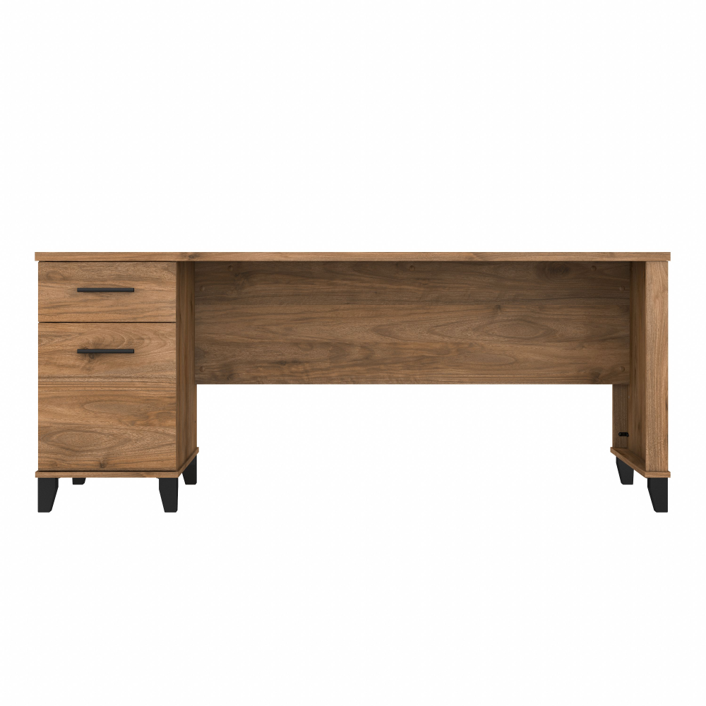 Shop Bush Furniture Somerset 72W Office Desk with Drawers, Image 03, WC81372, #color_fresh walnut
