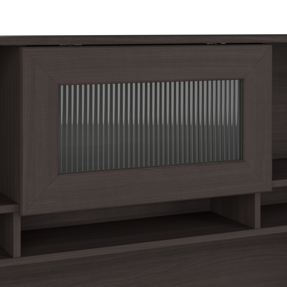 Shop Bush Furniture Cabot 60W L Shaped Computer Desk with Hutch and Small Storage Cabinet, Image 05, CAB016HRG, #color_heather gray