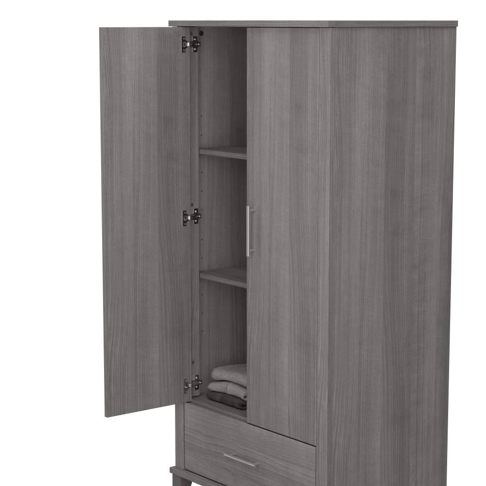 Shop Bush Furniture Somerset Tall Storage Cabinet with Doors and Drawer, Image 06, STS166PGK-Z2, #color_platinum gray