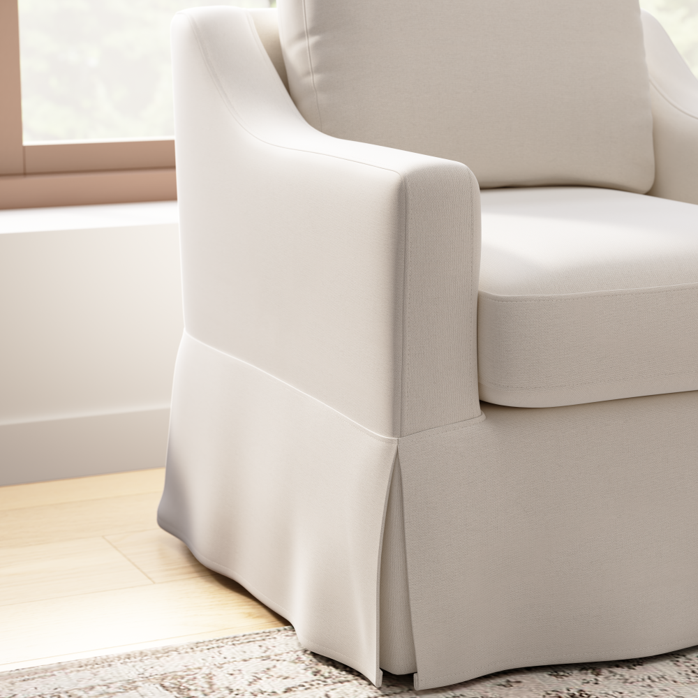 Shop Bush Home Harper Swivel Accent Chair with Slipcover, Image 05, HAR009IYB, #color_ivory basketweave fabric