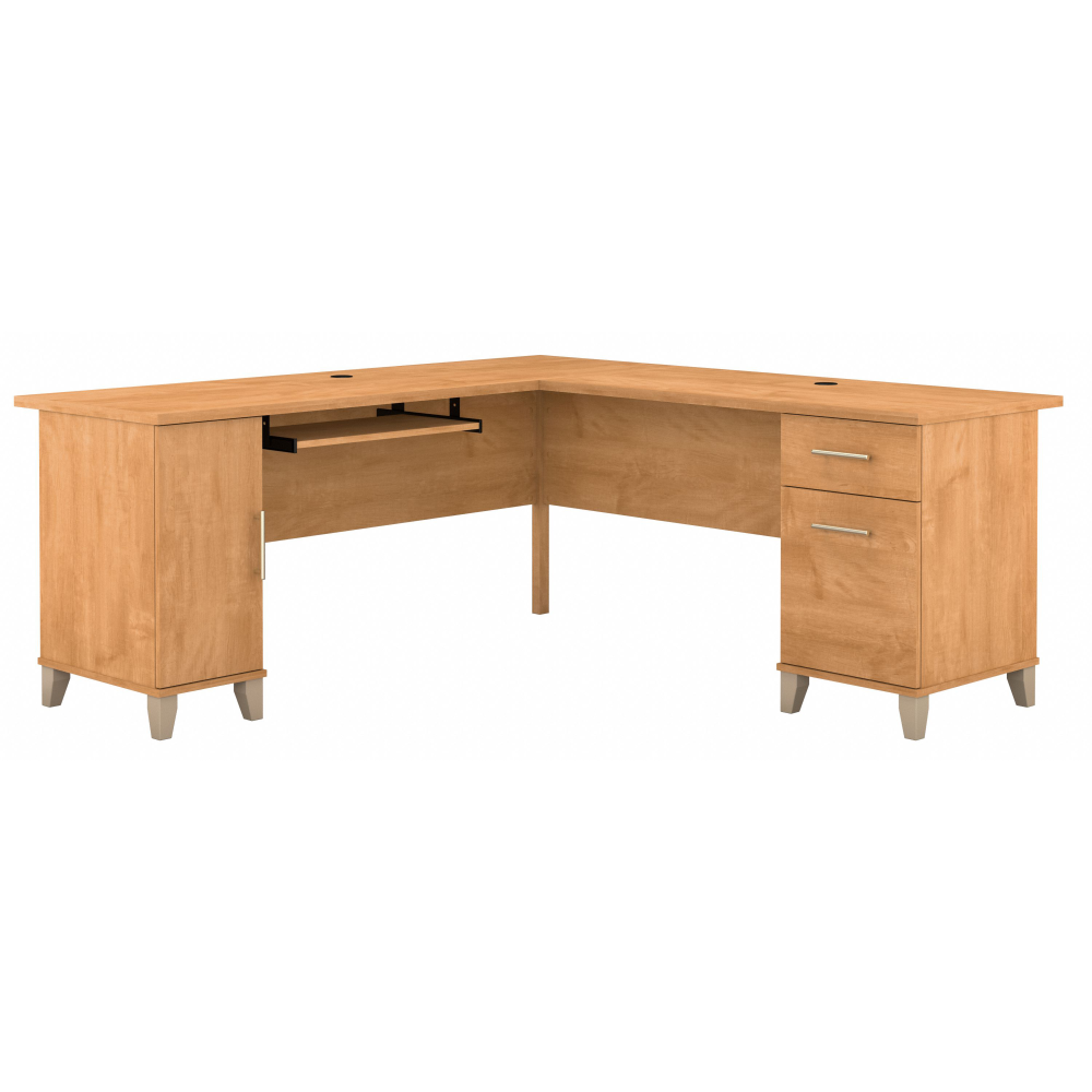 Shop Bush Furniture Somerset 72W L Shaped Desk with Storage, Image 01, WC81410K, #color_maple cross