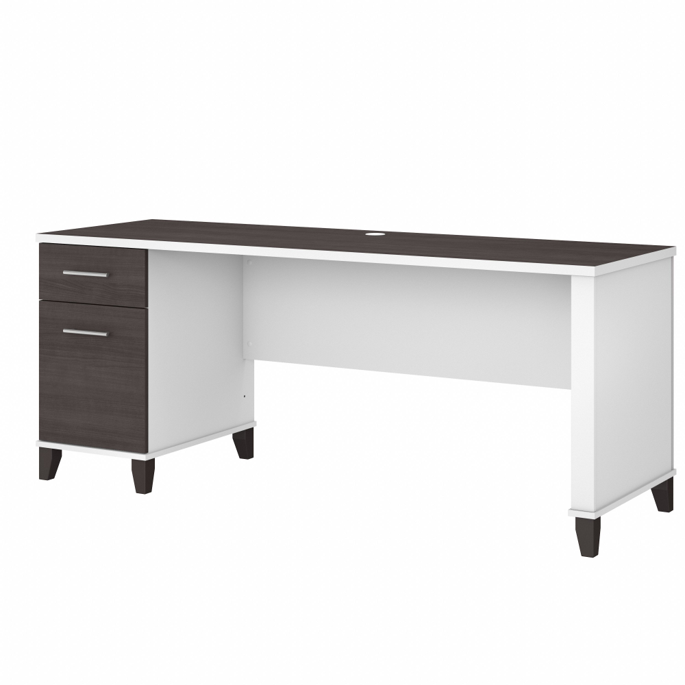 Shop Bush Furniture Somerset 72W Office Desk with Drawers, Image 01, WC81072, #color_storm gray/white