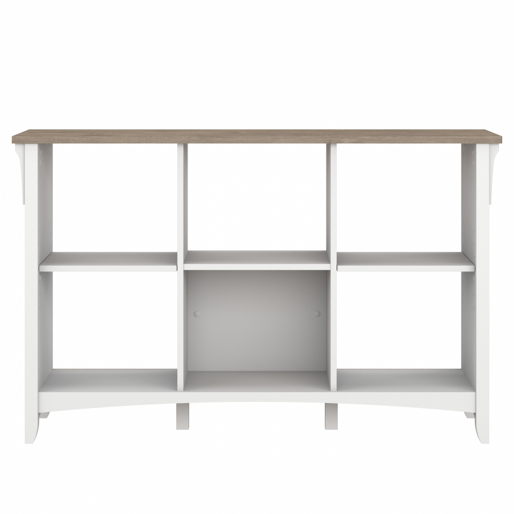Shop Bush Furniture Salinas 6 Cube Organizer, Image 03, SAB148G2W-03, #color_shiplap gray/pure white