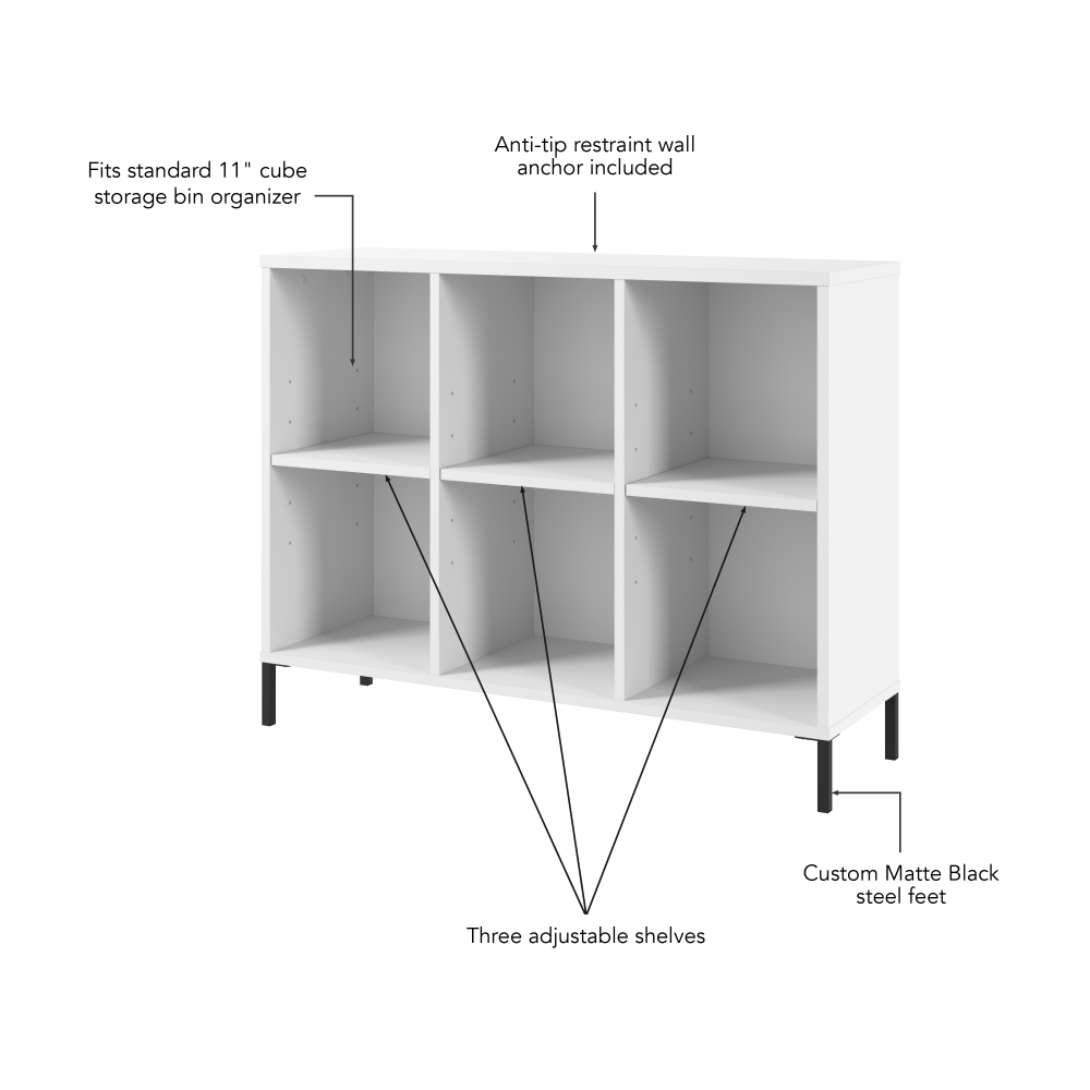 Shop Bush Furniture Soho 6 Cube Organizer, Image 05, SHB137WH-Z, #color_white