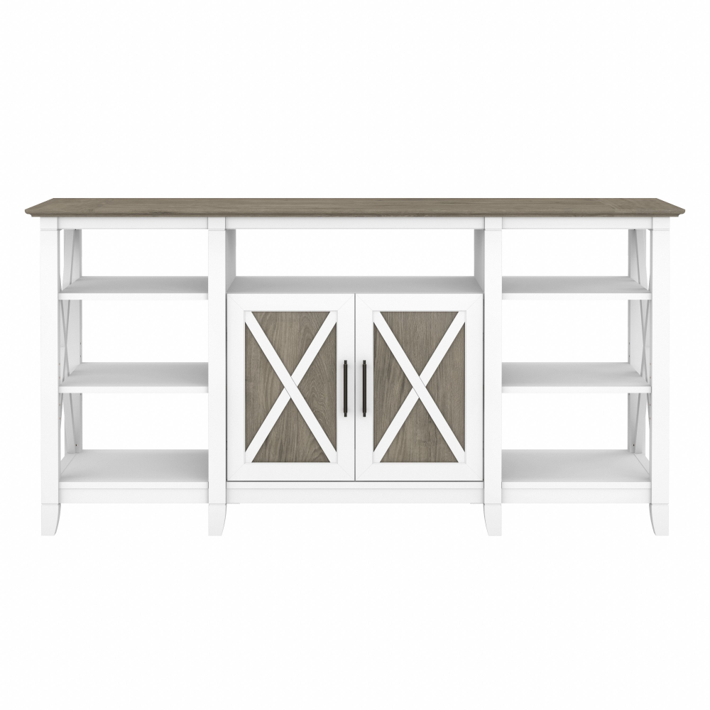 Shop Bush Furniture Key West Tall TV Stand for 65 Inch TV, Image 03, KWV160G2W-03, #color_shiplap gray/pure white