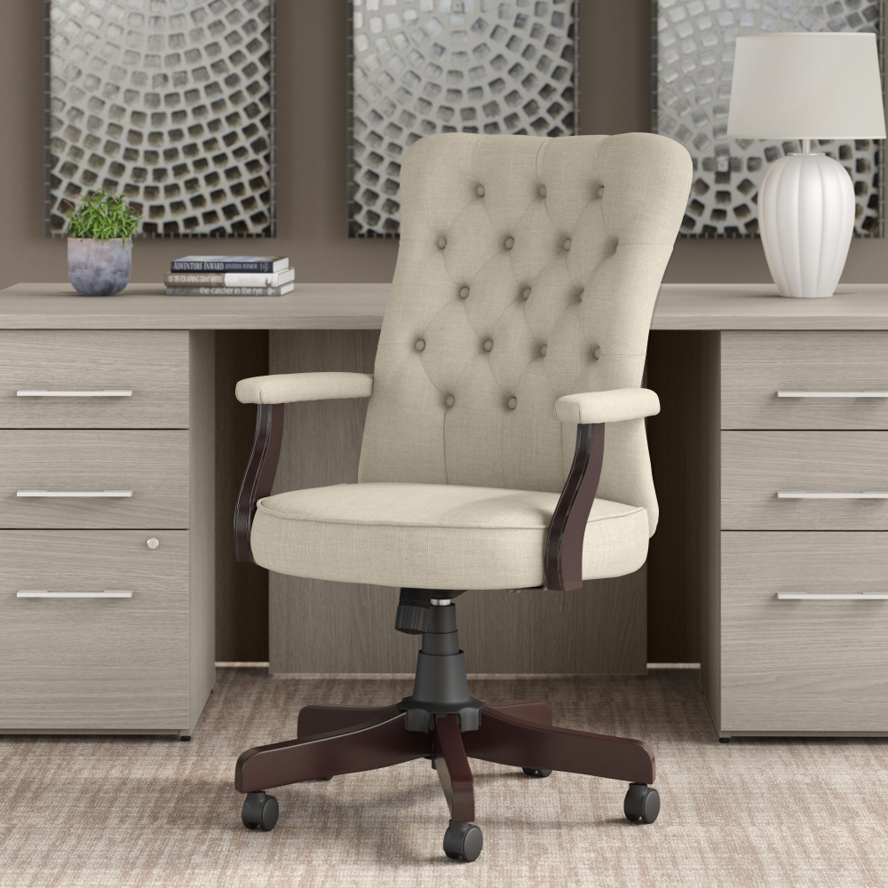 Shop Bush Business Furniture Arden Lane High Back Tufted Office Chair with Arms, Image 02, CH2303CRF-03, #color_cream fabric