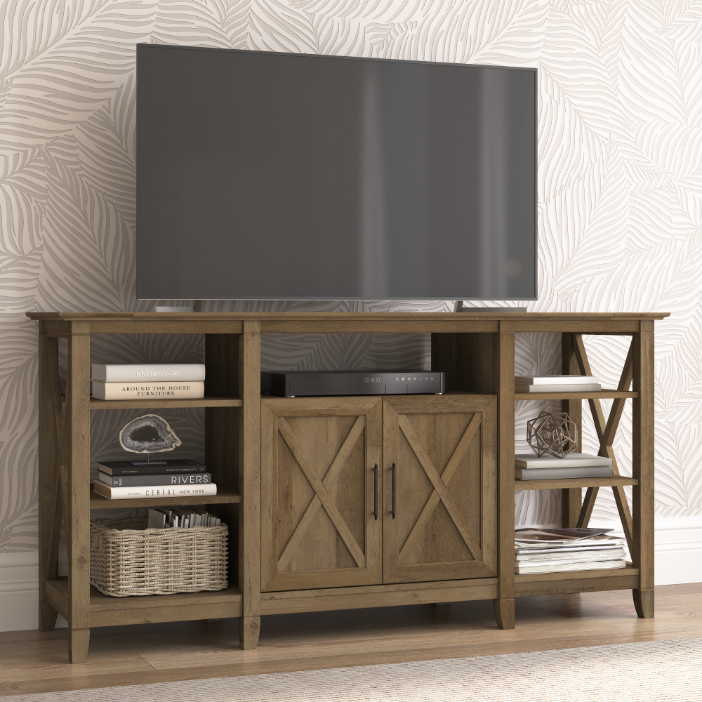 Shop Bush Furniture Key West Tall TV Stand for 65 Inch TV, Image 02, KWV160RCP-03, #color_reclaimed pine