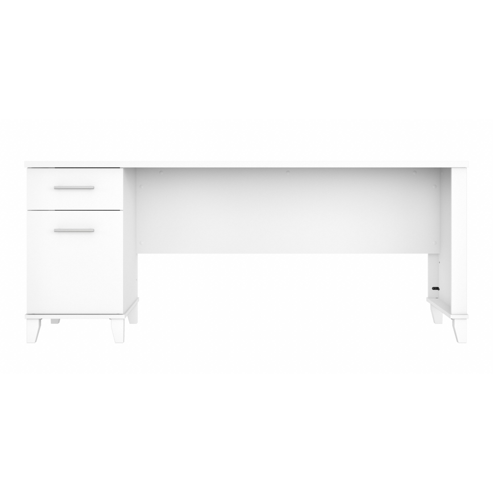 Shop Bush Furniture Somerset 72W Office Desk with Drawers, Image 03, WC81972, #color_white