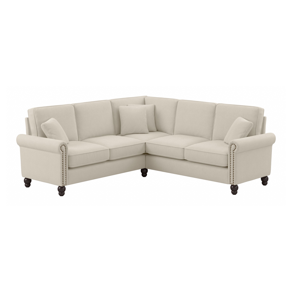 Shop Bush Furniture Coventry 87W L Shaped Sectional Couch, Image 03, CVY86BCRH-03K, #color_cream herringbone fabric