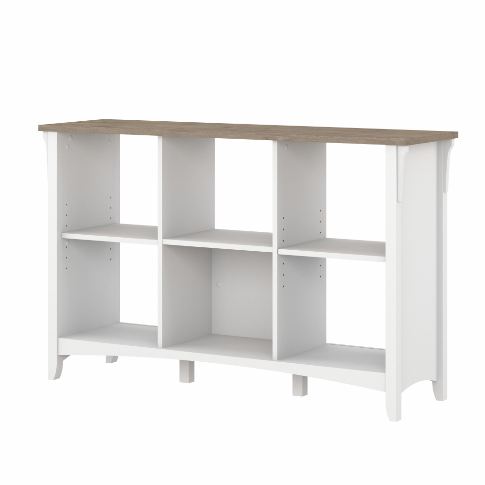 Shop Bush Furniture Salinas 6 Cube Organizer, Image 01, SAB148G2W-03, #color_shiplap gray/pure white