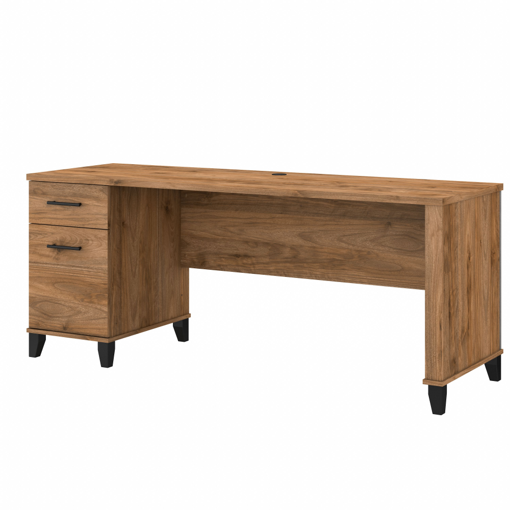 Shop Bush Furniture Somerset 72W Office Desk with Drawers, Image 01, WC81372, #color_fresh walnut