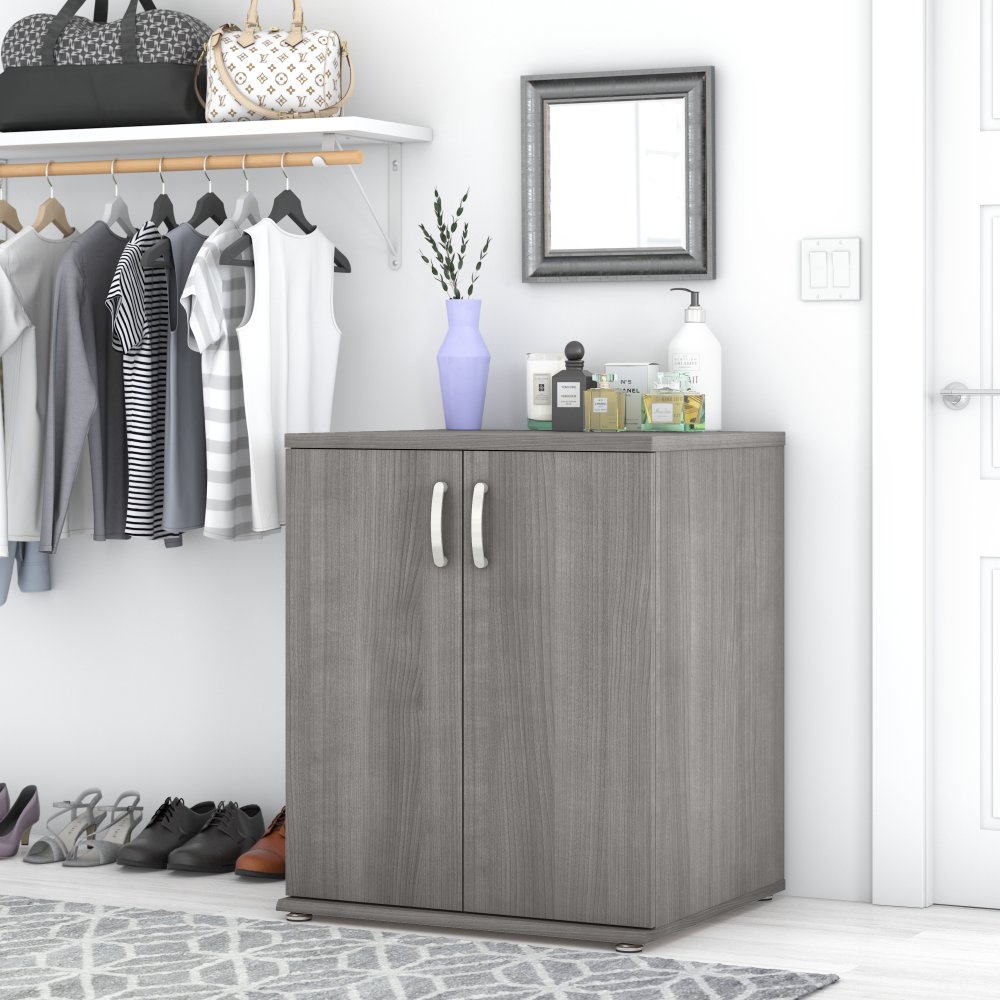 Shop Bush Business Furniture Universal Closet Organizer with Doors and Shelves, Image 02, CLS128PG-Z, #color_platinum gray