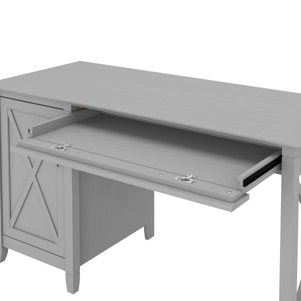 Shop Bush Furniture Key West 54W Computer Desk with Keyboard Tray and Storage, Image 05, KWD154CG-03, #color_cape cod gray