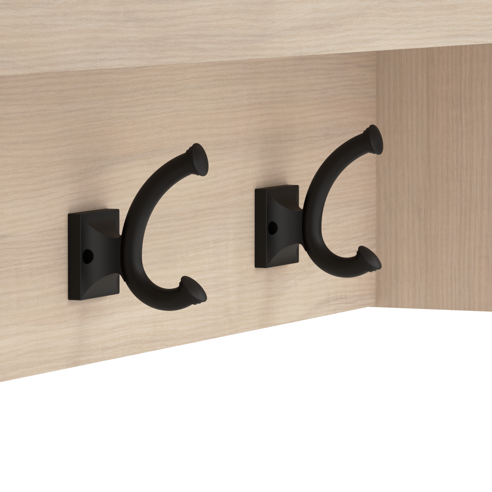 Shop Bush Furniture Woodland 40W Wall Mounted Coat Rack with Shelf, Image 06, WDH340WM-03, #color_white washed maple