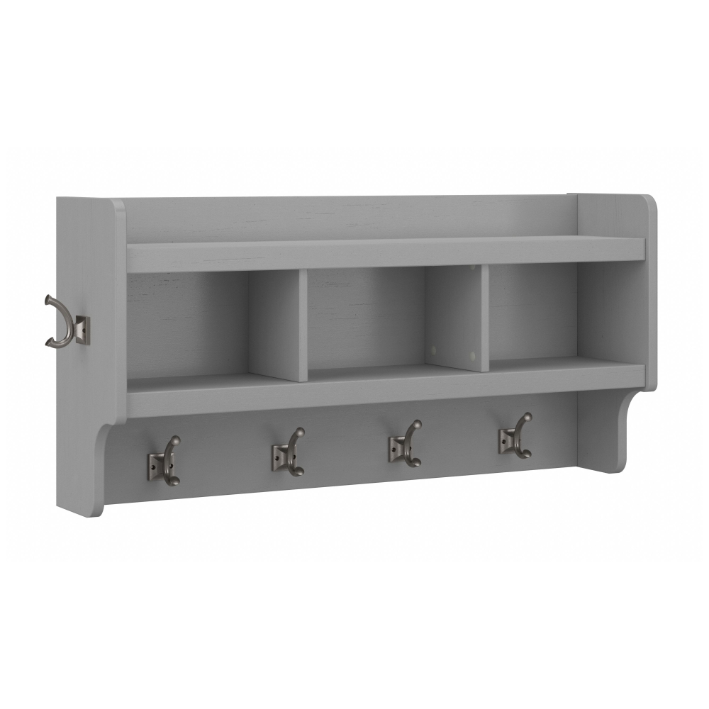Shop Bush Furniture Woodland 40W Wall Mounted Coat Rack with Shelf, Image 01, WDH340CG-03, #color_cape cod gray