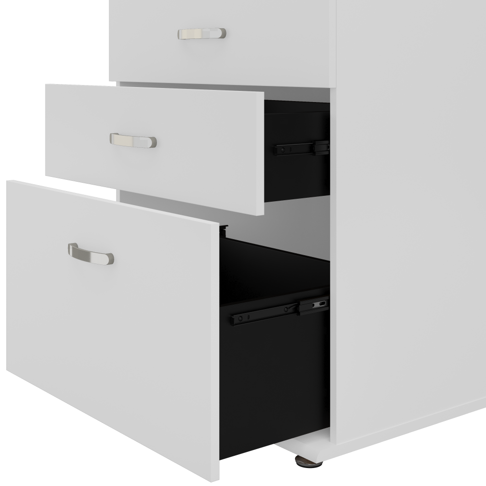 Shop Bush Business Furniture Universal Closet Organizer with Drawers, Image 04, CLS328WH-Z, #color_white