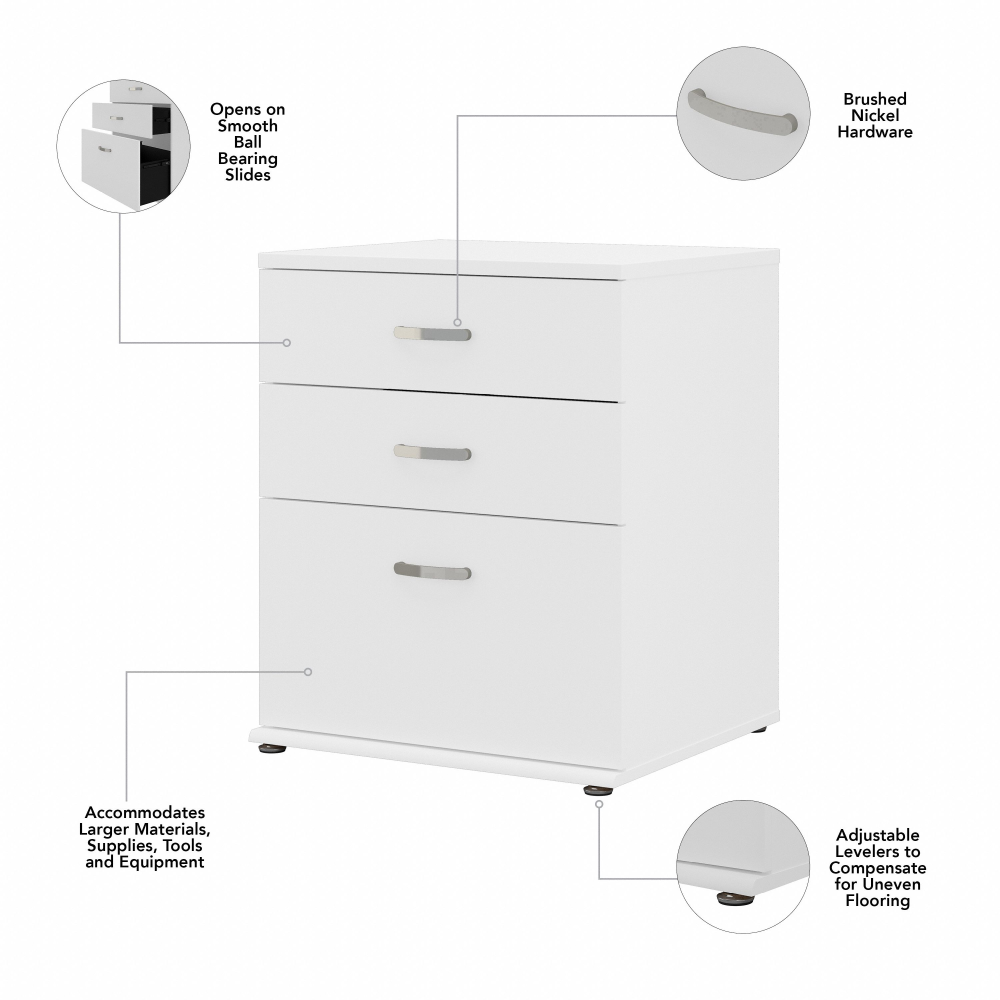 Shop Bush Business Furniture Universal Closet Organizer with Drawers, Image 07, CLS328WH-Z, #color_white