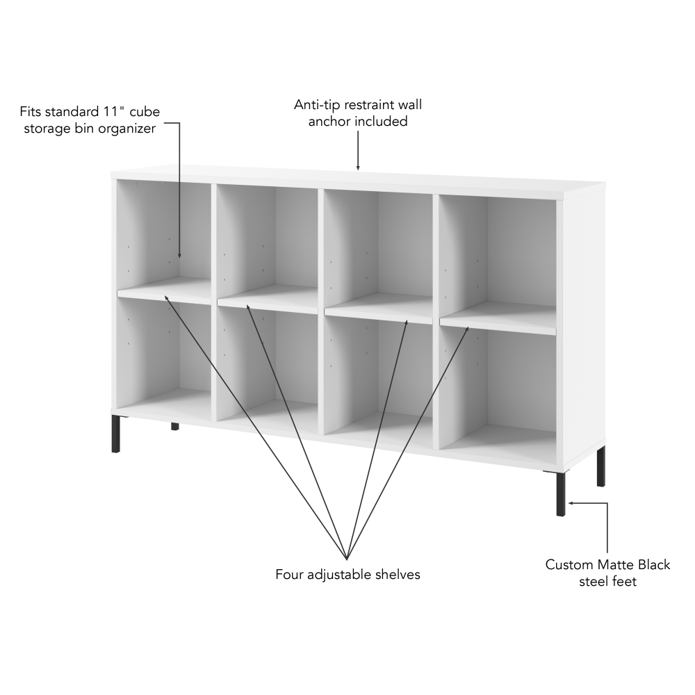 Shop Bush Furniture Soho 8 Cube Organizer, Image 05, SHB150WH-Z, #color_white