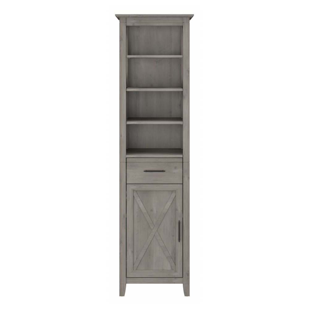 Shop Bush Furniture Key West Tall Narrow Bookcase Cabinet, Image 03, KWS168DG-Z, #color_driftwood gray