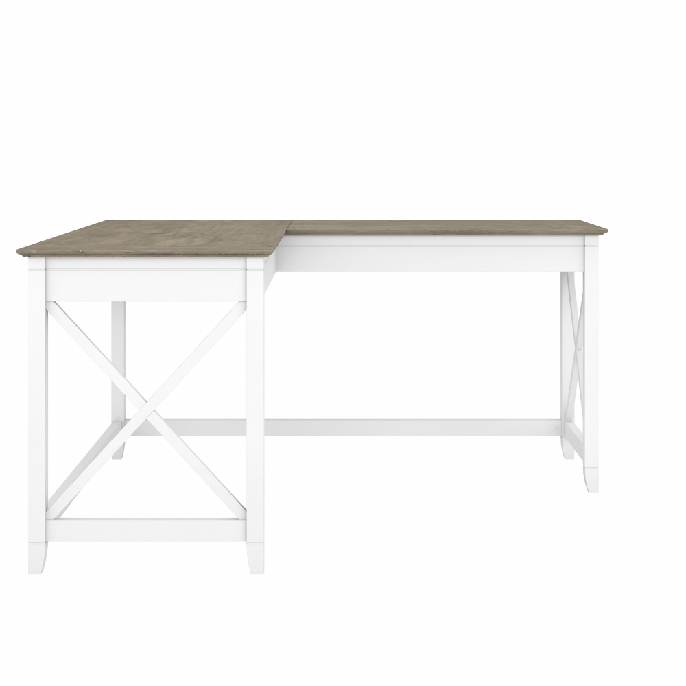 Shop Bush Furniture Key West 60W L Shaped Desk, Image 03, KWD160G2W-03, #color_shiplap gray/pure white
