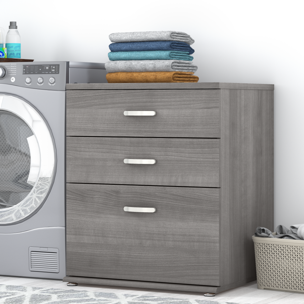 Shop Bush Business Furniture Universal Laundry Room Storage Cabinet with Drawers, Image 02, LNS328PG-Z, #color_platinum gray