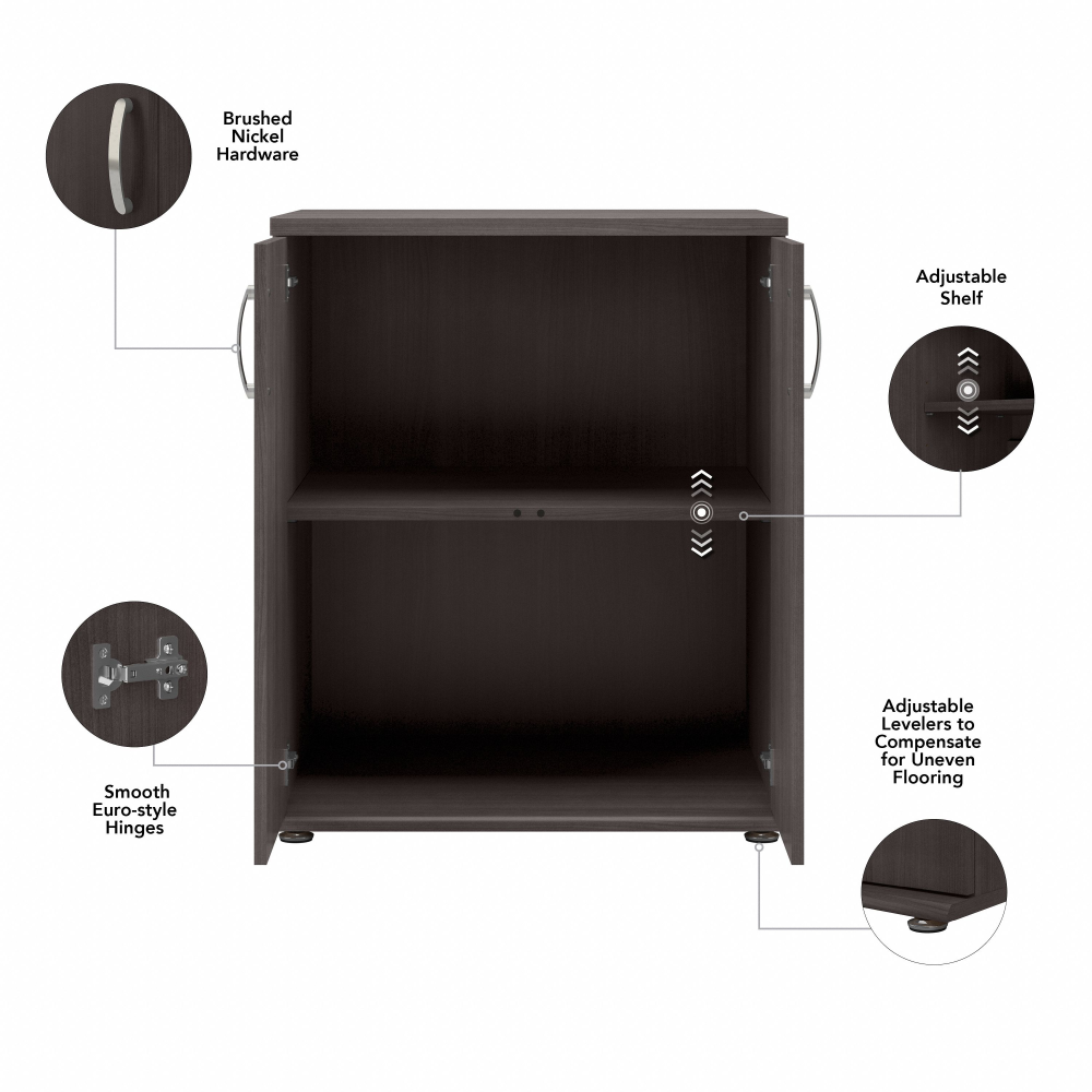 Shop Bush Business Furniture Universal Closet Organizer with Doors and Shelves, Image 07, CLS128SG-Z, #color_storm gray