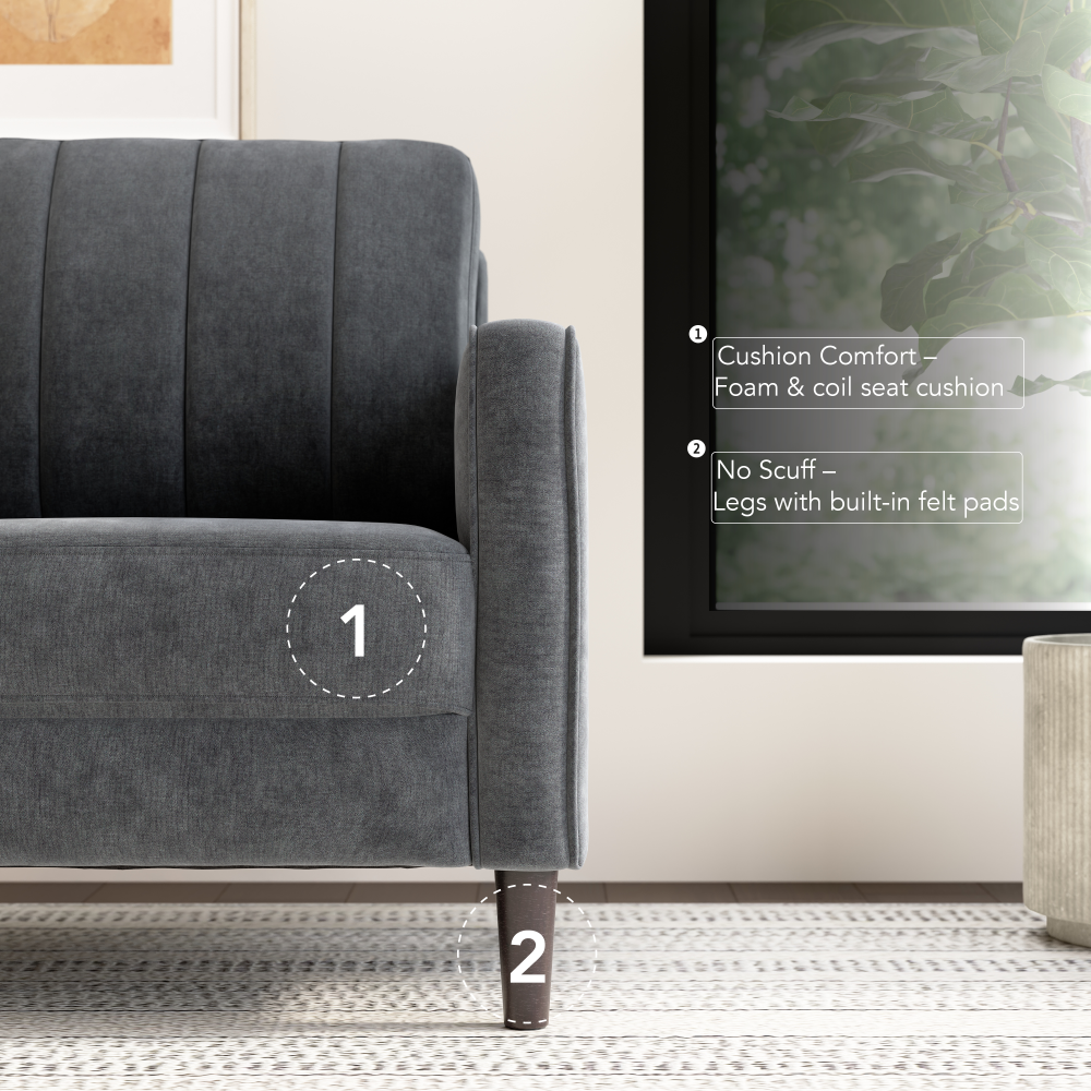Shop Bush Home Max 32W Accent Chair, Image 05, MXK132IGC-03, #color_iron gray chenille fabric