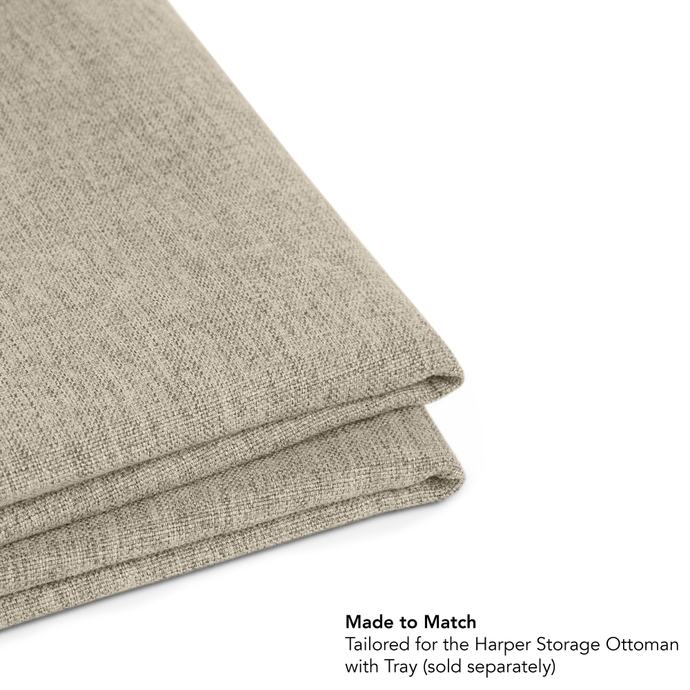 Shop Bush Home Harper Slipcover for Bush Home Harper Storage Ottoman with Tray, Image 06, HROS04SDB-03, #color_sand basketweave fabric
