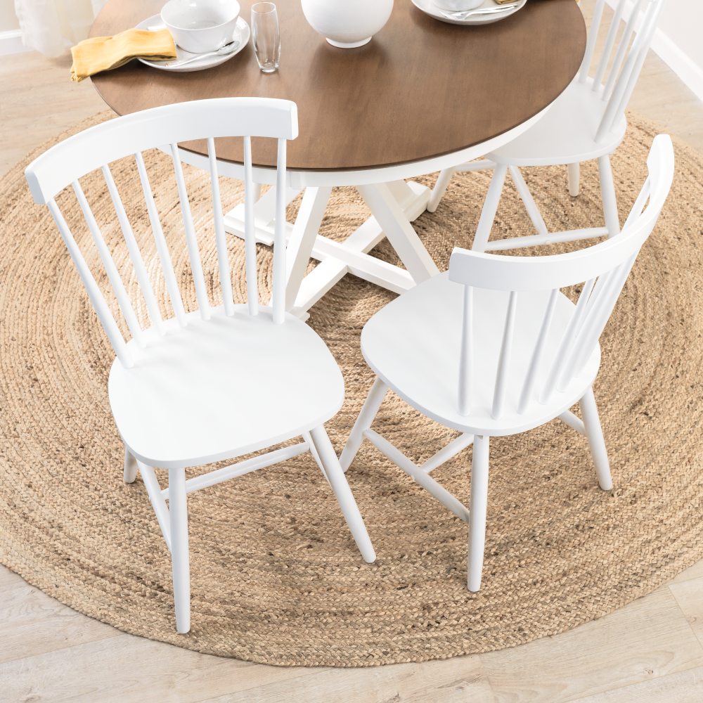 Shop Bush Furniture Windsor High Back Spindle Dining Chairs - Set of 2, Image 05, WDNCH02WHP-03, #color_white paint