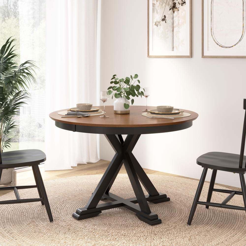 Bush Home West End 45W Round Trestle Dining Table