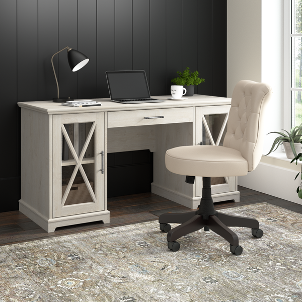 Bush Home Lennox 60W Farmhouse Desk with Storage and Keyboard Tray Bush Home Lennox 60W Farmhouse Desk with Storage and Keyboard Tray