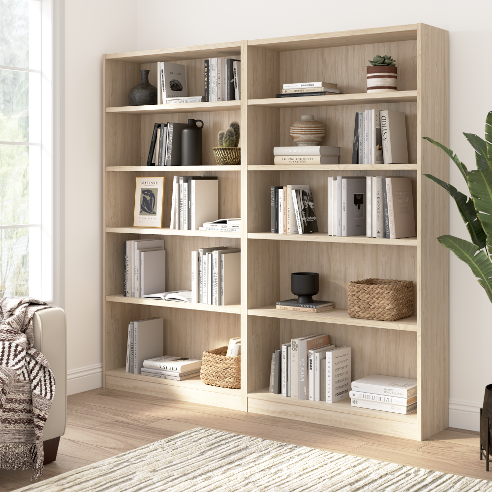 Shop Bush Furniture Universal Tall 5 Shelf Bookcase, Image 03, WL12479, #color_natural elm