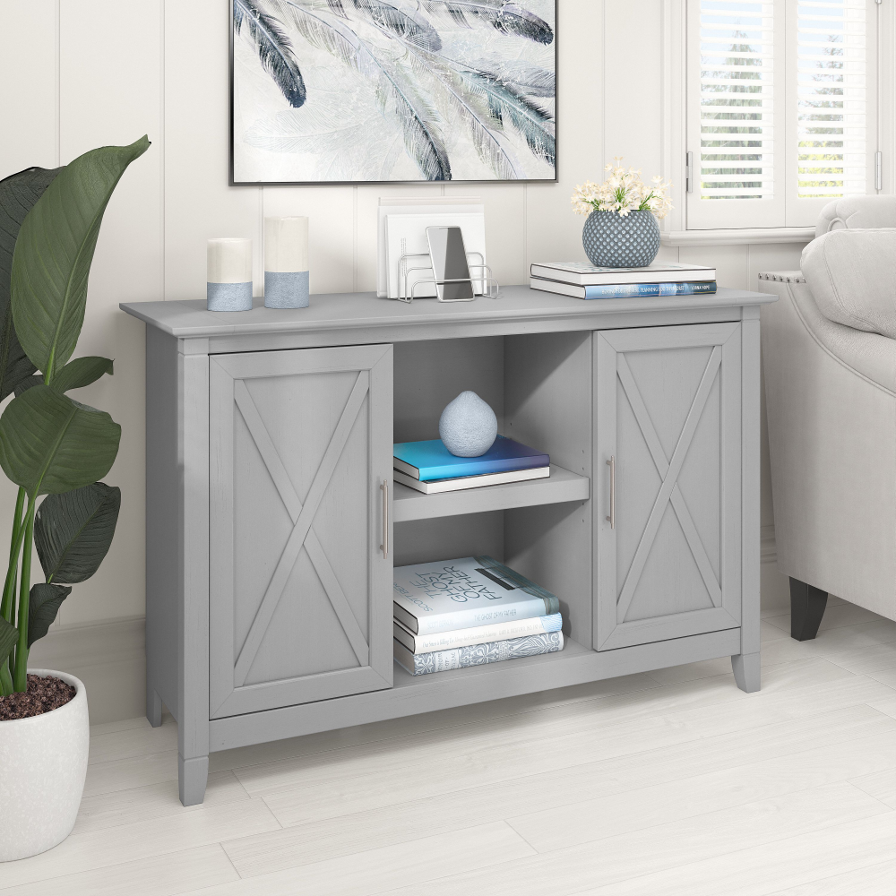 Shop Bush Furniture Key West Accent Cabinet with Doors, Image 02, KWS146CG-03, #color_cape cod gray