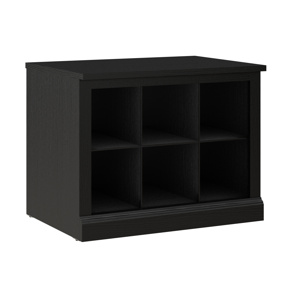 Shop Bush Furniture Woodland 24W Small Shoe Bench with Shelves, Image 01, WDS224BS-03, #color_black suede oak