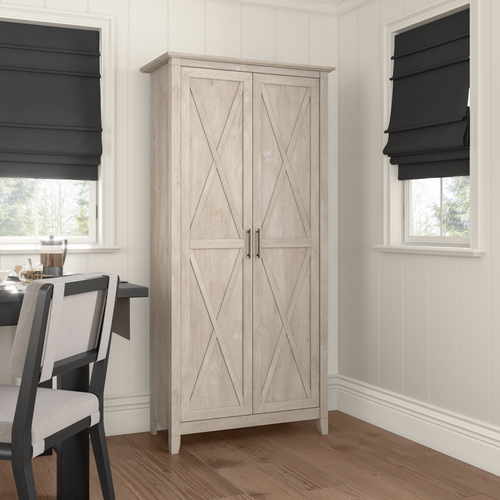 Shop Bush Furniture Key West Kitchen Pantry Cabinet, Image 02, KWS266WG-Z, #color_washed gray