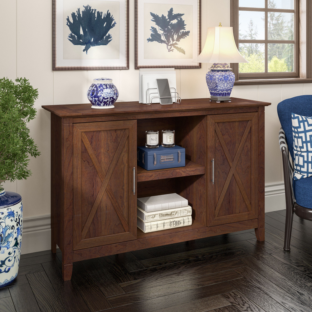 Shop Bush Furniture Key West Accent Cabinet with Doors, Image 02, KWS146BC-03, #color_bing cherry