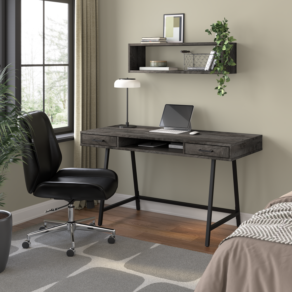 Shop Bush Furniture Steele 54W Writing Desk, Image 02, SED154GH-03, #color_dark gray hickory