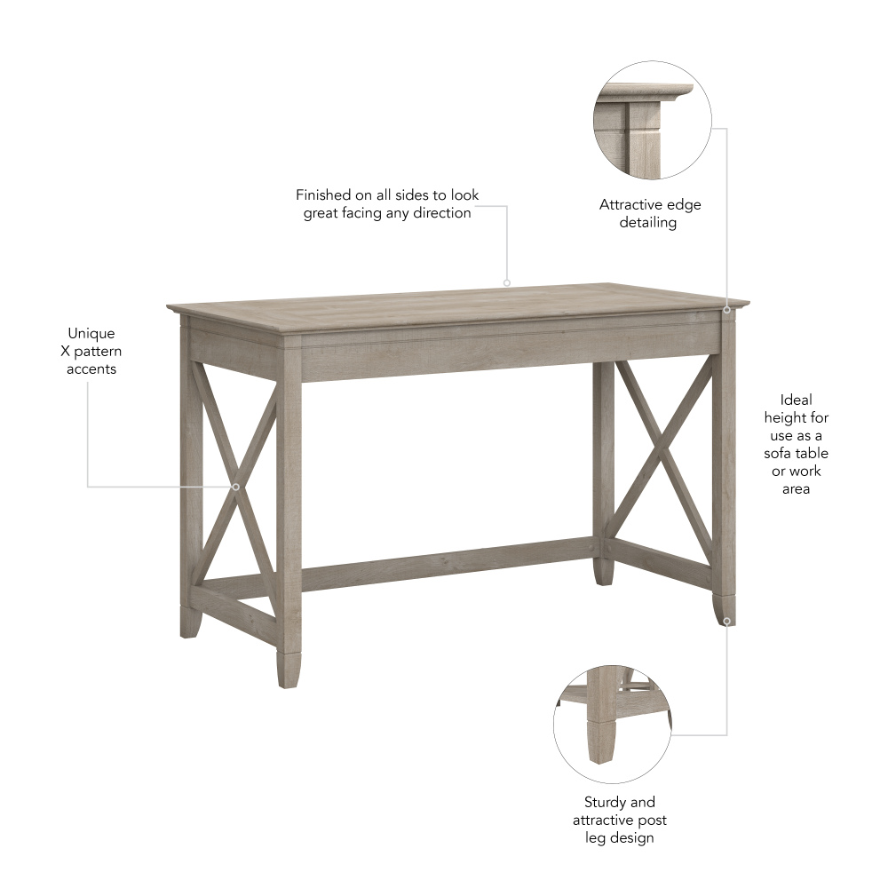 Shop Bush Furniture Key West 48W Writing Desk, Image 05, KWD148WG-03, #color_washed gray