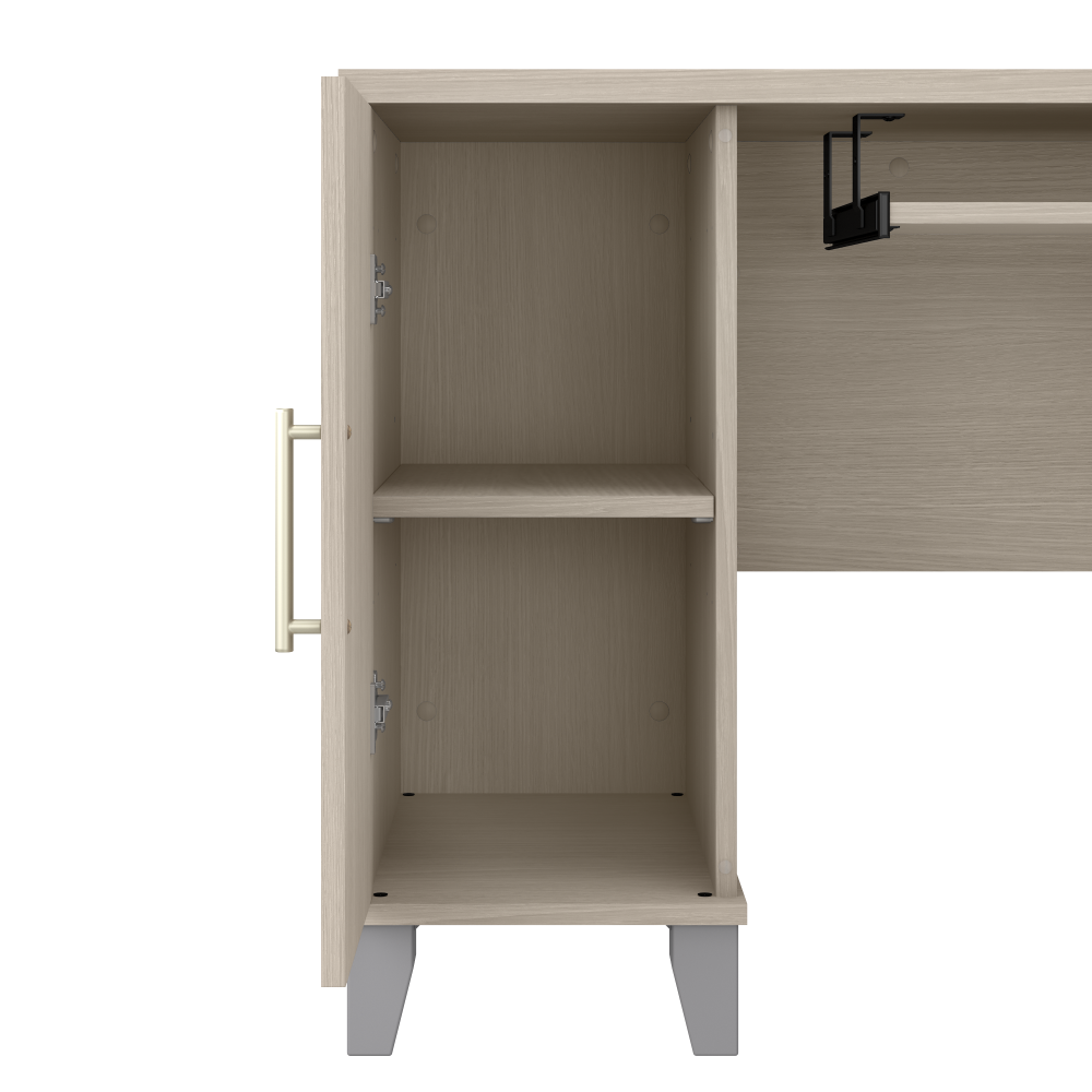 Shop Bush Furniture Somerset 60W L Shaped Desk with Storage, Image 07, WC81130K, #color_sand oak