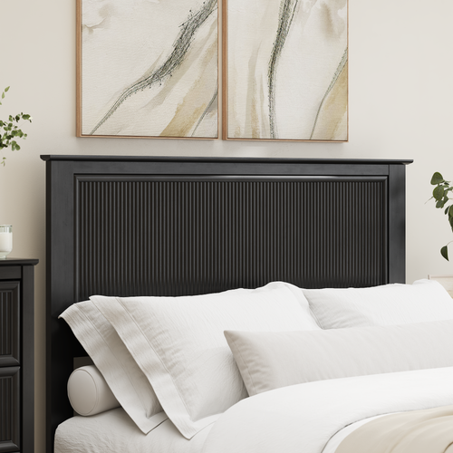 Shop Bush Home Camille 65W Fluted Full/Queen Headboard, Image 02, CMQ165OB-03, #color_onyx birch