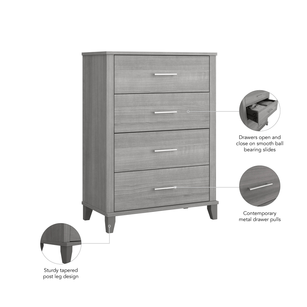 Shop Bush Furniture Somerset Chest of Drawers, Image 08, STS132PG, #color_platinum gray
