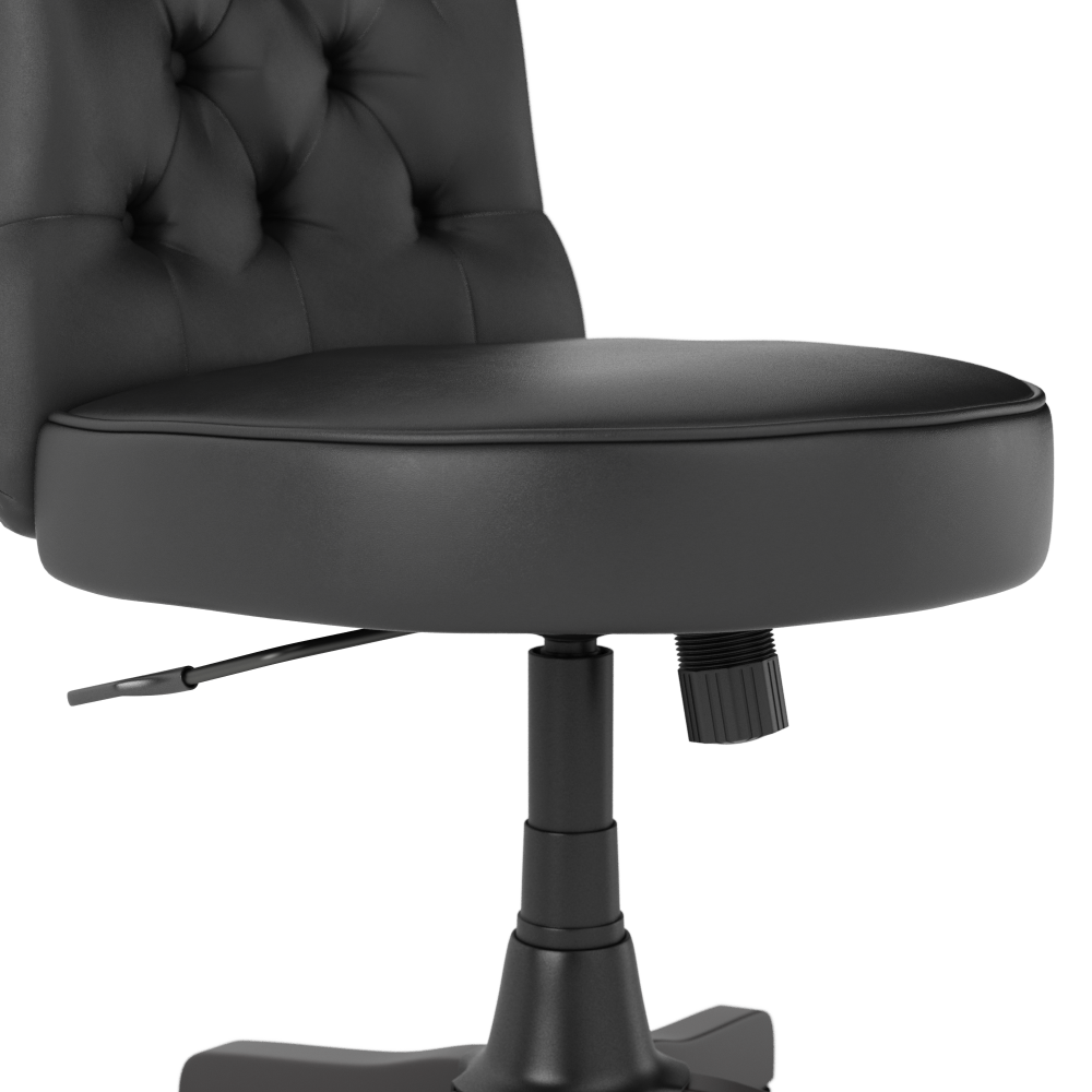 Shop Bush Furniture Key West 60W L Shaped Desk with Mid Back Tufted Office Chair, Image 05, KWS045GH, #color_dark gray hickory
